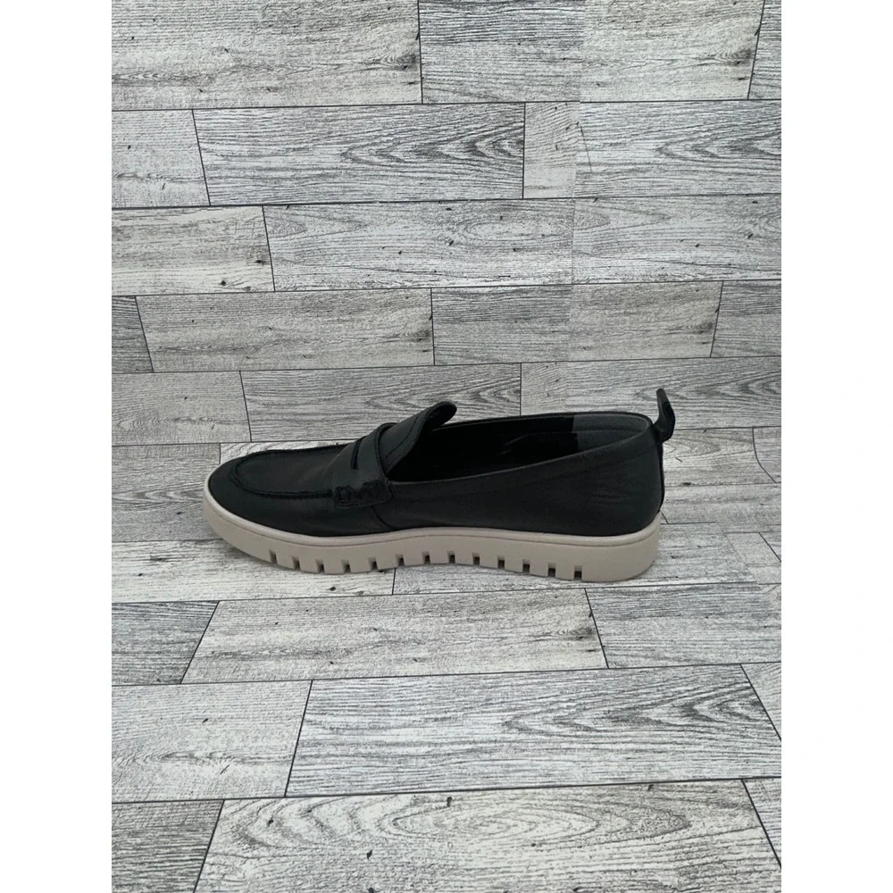 Vionic Uptown Black Leather Penny Loafer Lug Sole Platform‎ Sneakers Women Sz 10